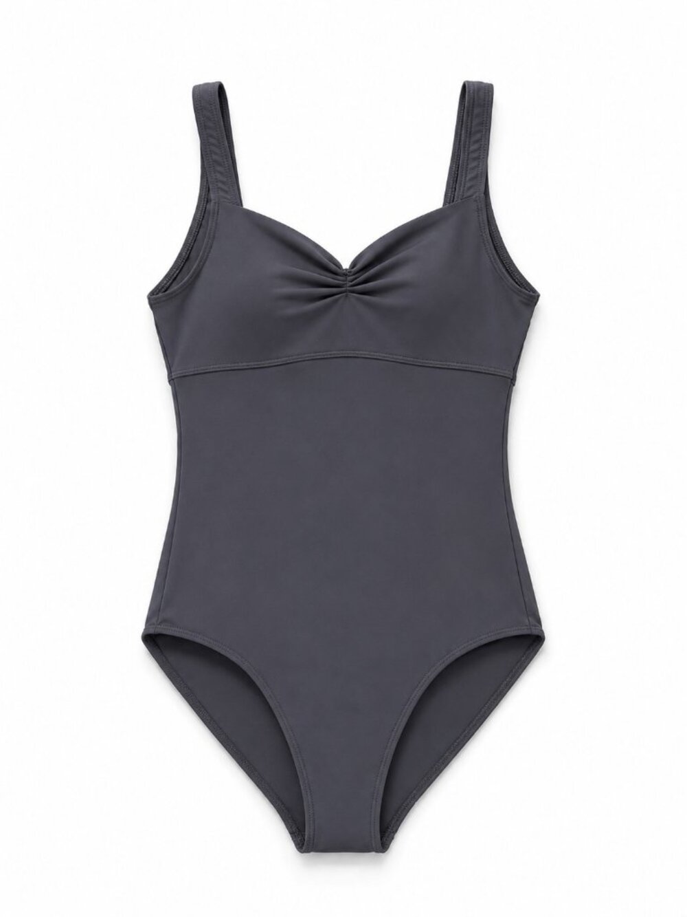 Wear Moi GALATE Ballet Leotard Dark Grey Sz Small Pinch Front Fully Lined